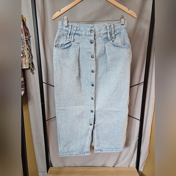 Vintage Denim Buttondown SkirtSize 14 - Picture 8 of 16